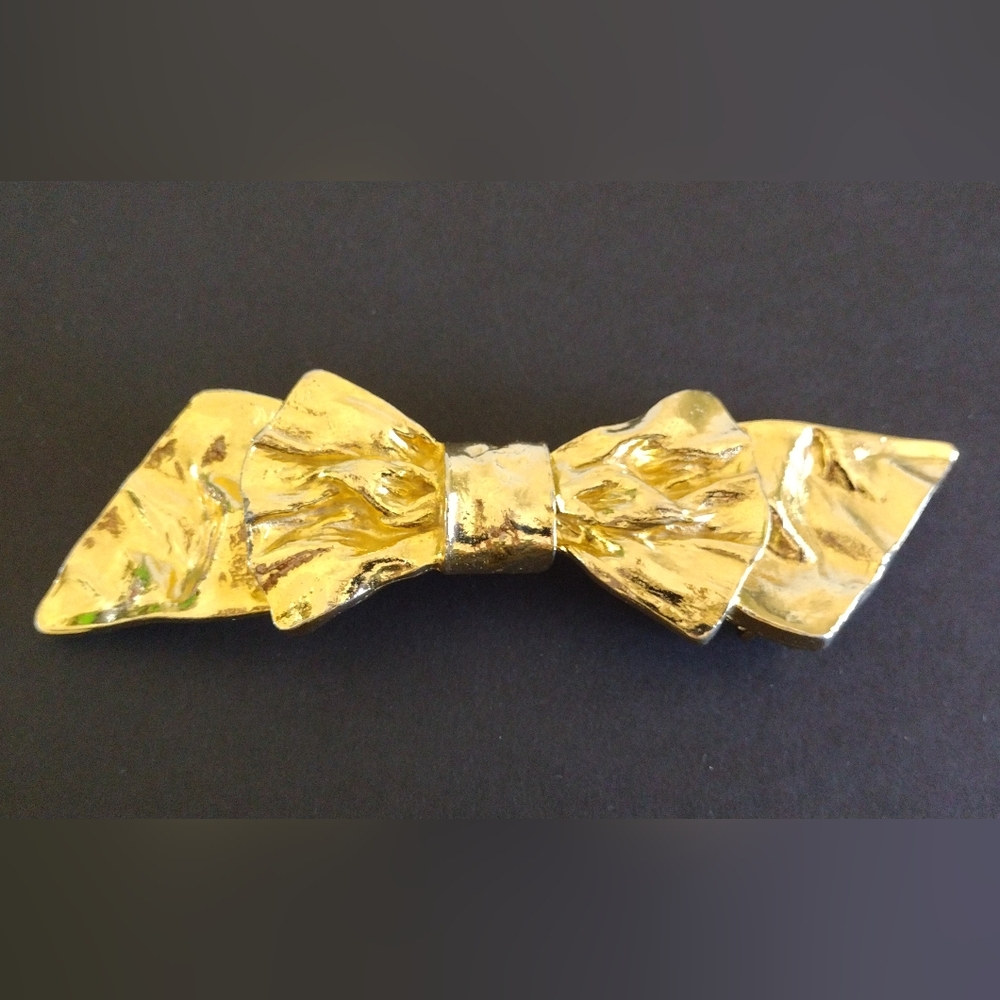 1986 Mimi Di N bow belt buckle gold-plated 2pc